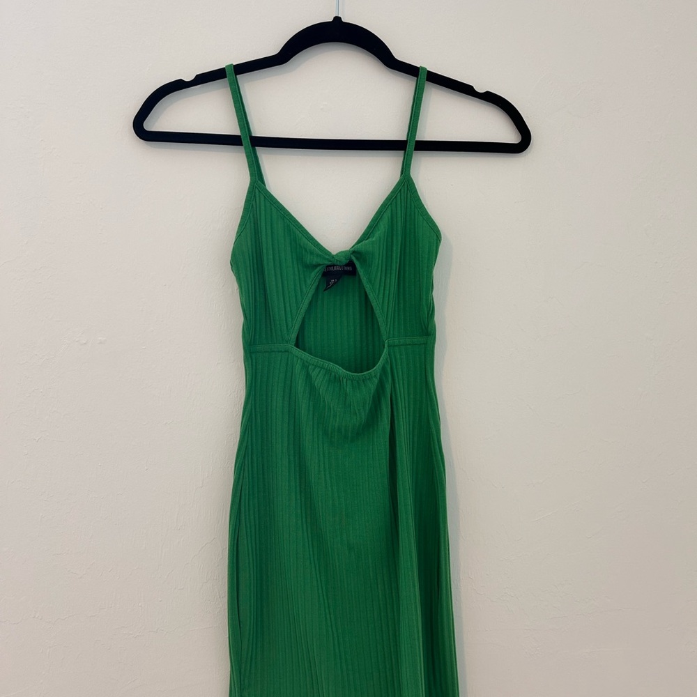 PrettyLittleThing Green Backless Dress